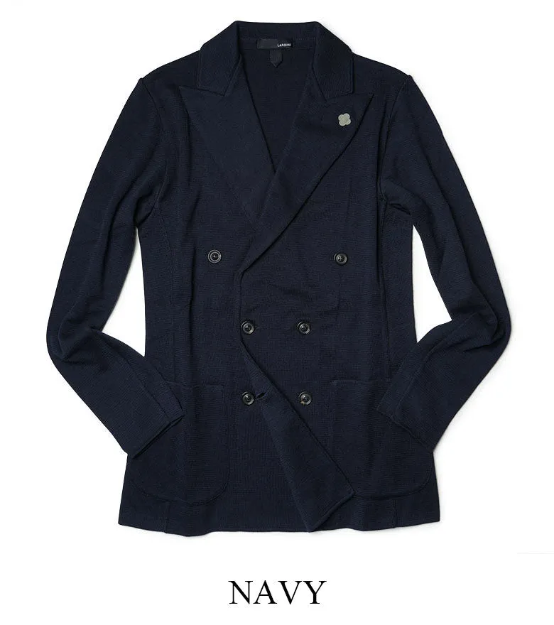 【78800円→39400円】LARDINI ラルディーニ ニットジャケット ダブル 春夏 ジャケット ドライコットン サマーニット