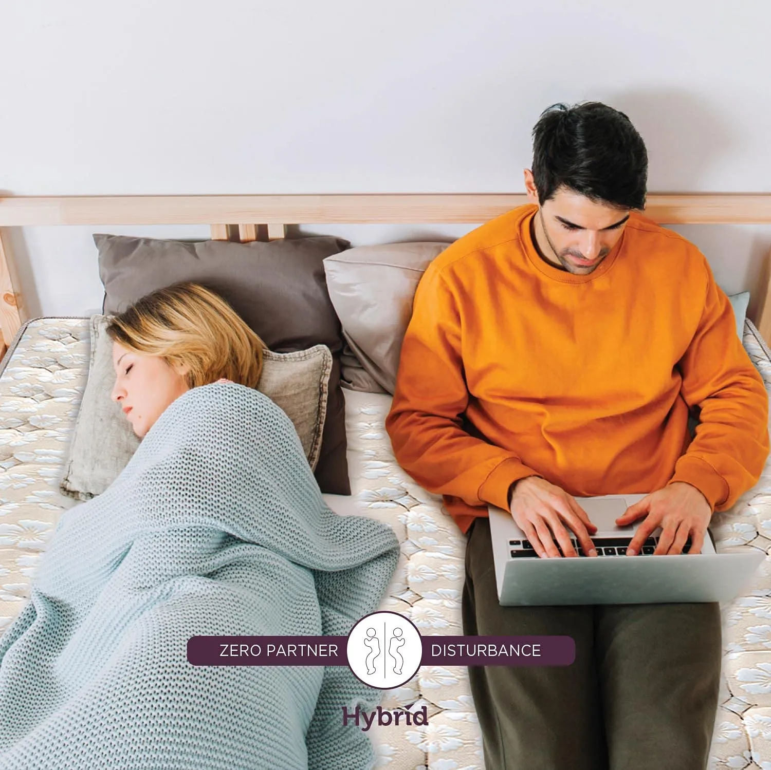 Amore Hybrid 8 Inch Eurotop Memory Foam,H R Foam & Pocket Spring Orthopedic Double Size Mattress (72x48x8).