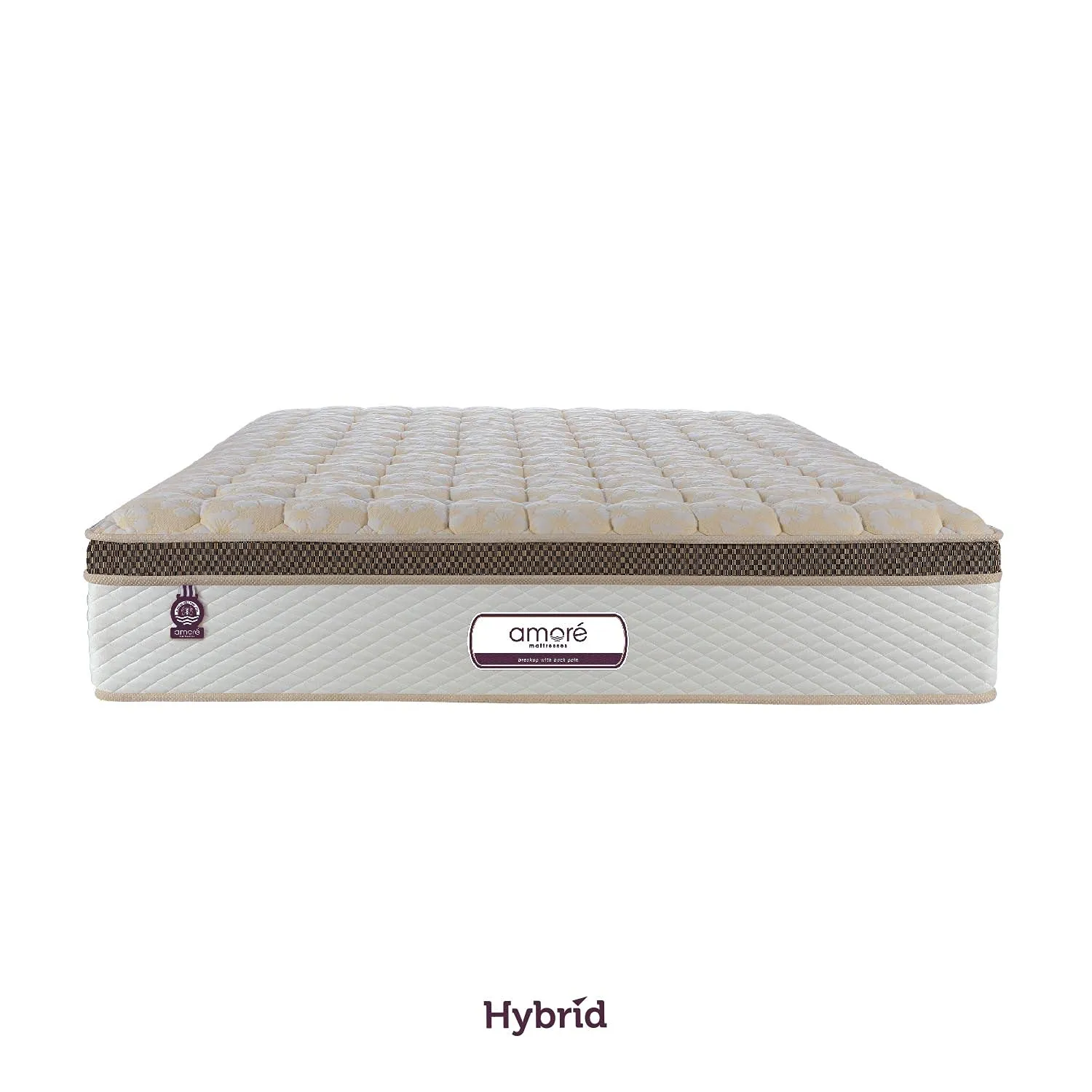 Amore Hybrid 8 Inch Eurotop Memory Foam,H R Foam & Pocket Spring Orthopedic Double Size Mattress (72x48x8).
