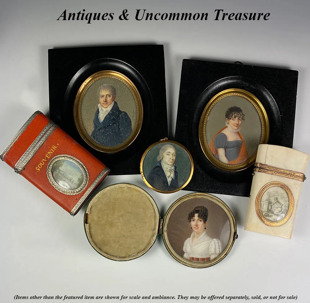 Antique Napoleon Era Signed Portrait Miniature, c.1812, Fine Gentleman, "Reinhard"