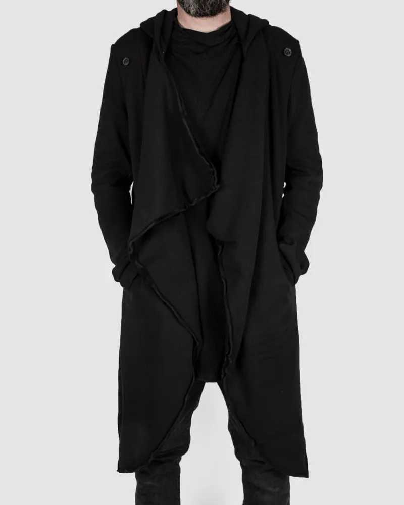 Asymmetric hooded cardigan