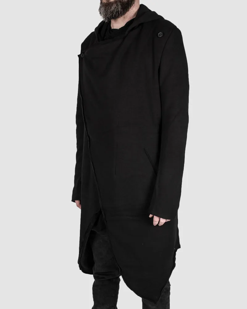 Asymmetric hooded cardigan