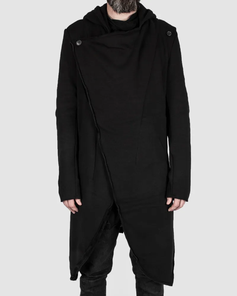 Asymmetric hooded cardigan