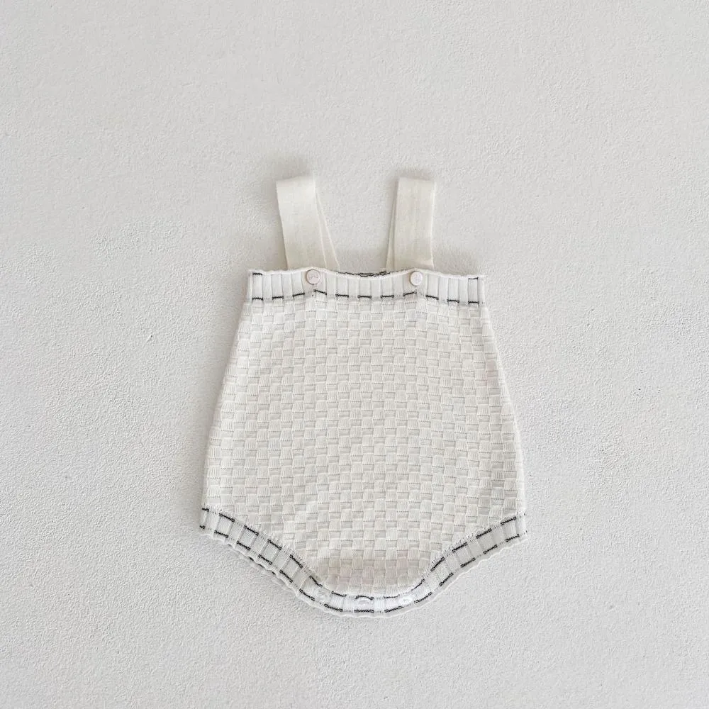 Autumn Girl Baby Sweater Small Fragrance Contrast Knitted Jacket   Strap Romper Wholesale