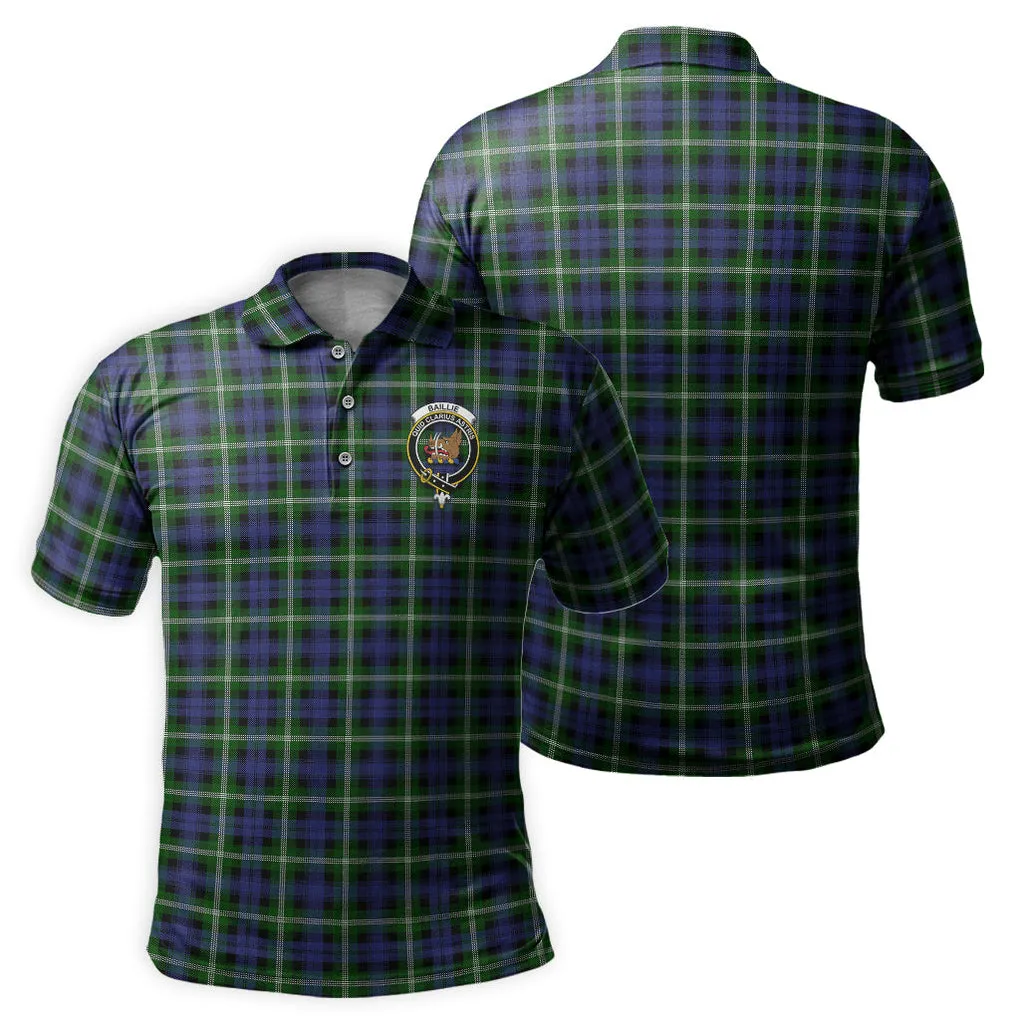 Baillie (Bailey) Tartan Men's Polo Shirt with Family Crest