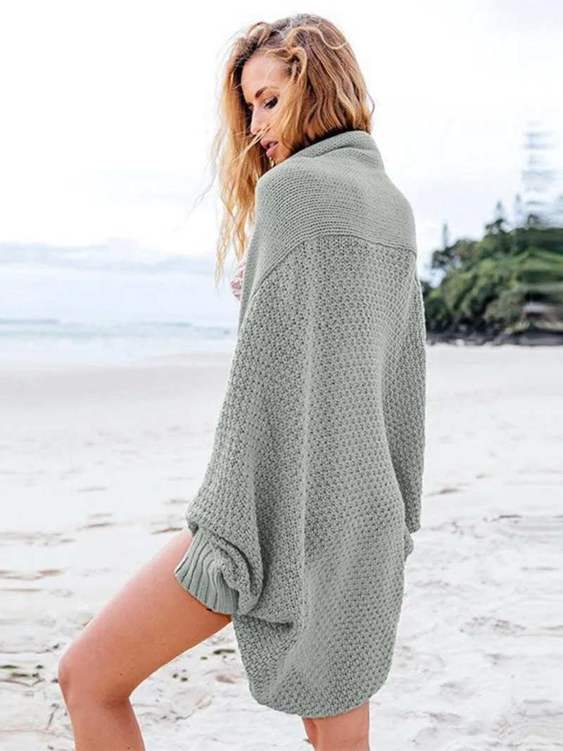 Bat Ssleeve Plus Size Knitted Cardigan Sweater