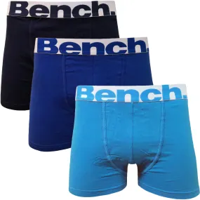 Bench Mens Rosen 3 Pack Elasticated Boxer Shorts - Blue Multi