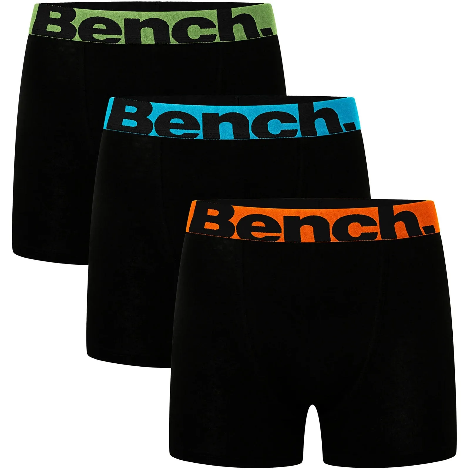 Bench Mens Tom 3 Pack Elasticated Logo Boxers - Black