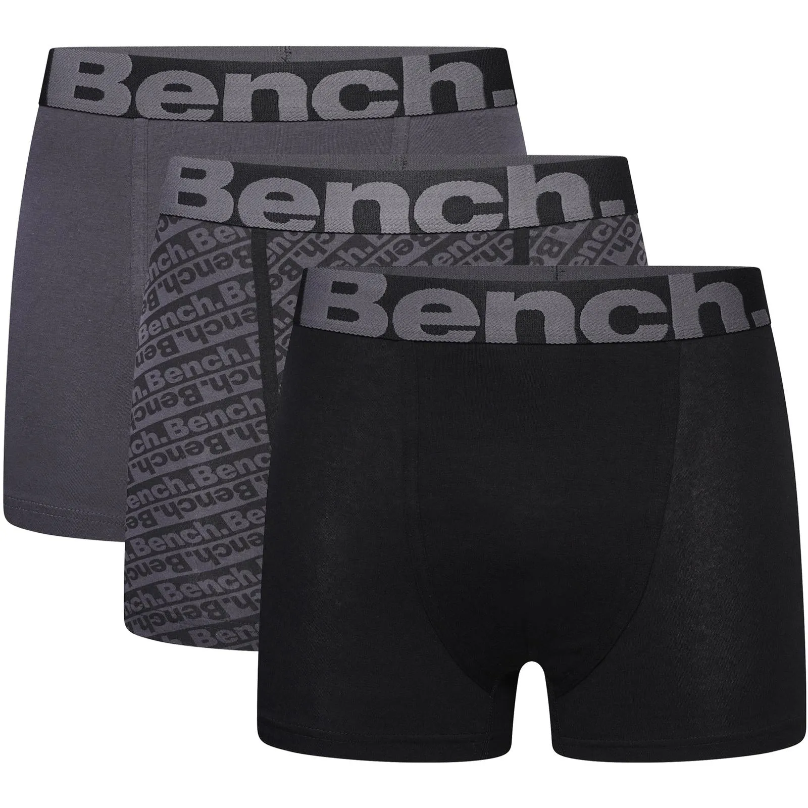 Bench Mens Vildar 3 Pack Elasticated Boxer Shorts