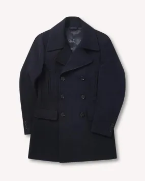 Bernard Weatherill Double Breasted Wool Peacoat Navy Blue