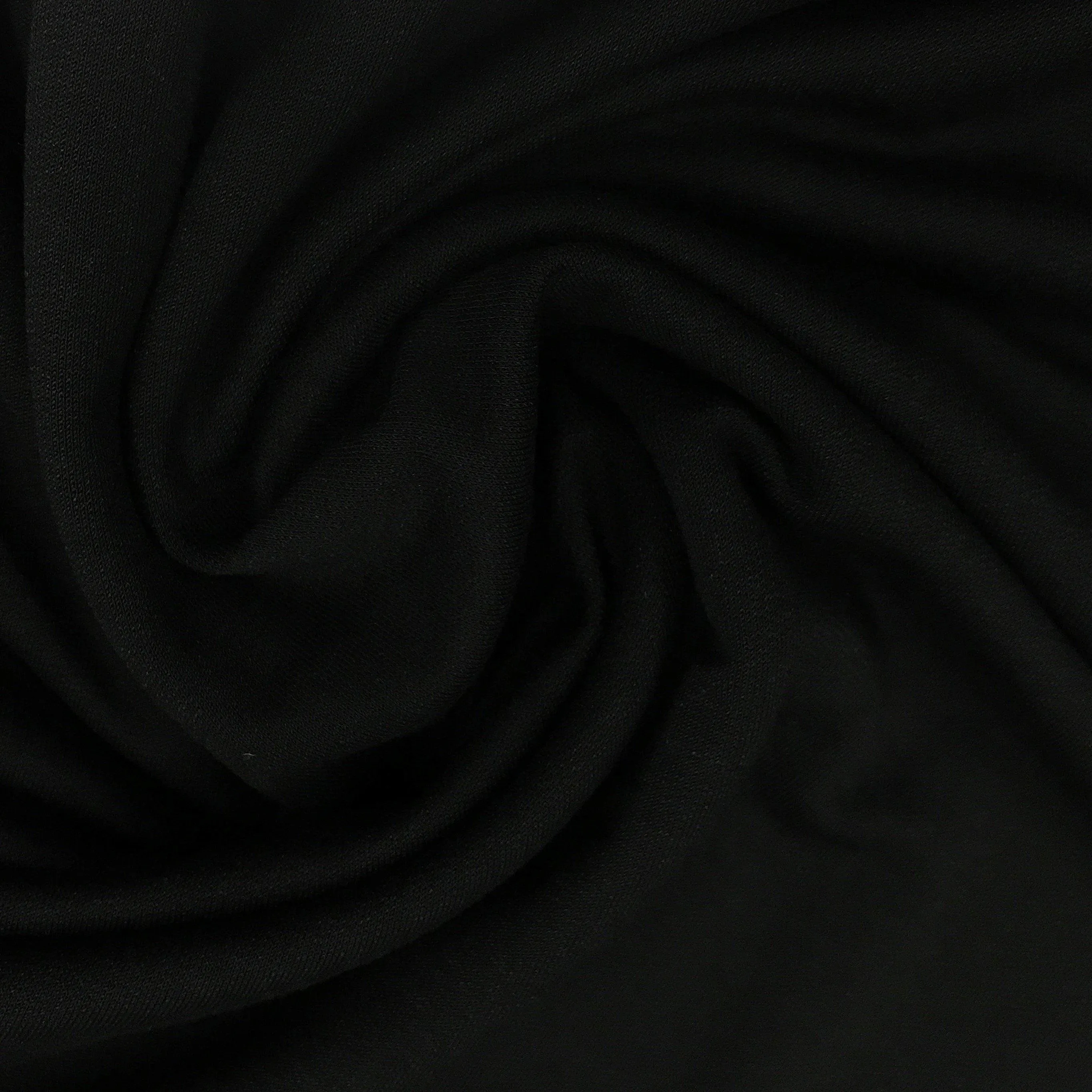 Black Bamboo Stretch Fleece Fabric- 320 GSM