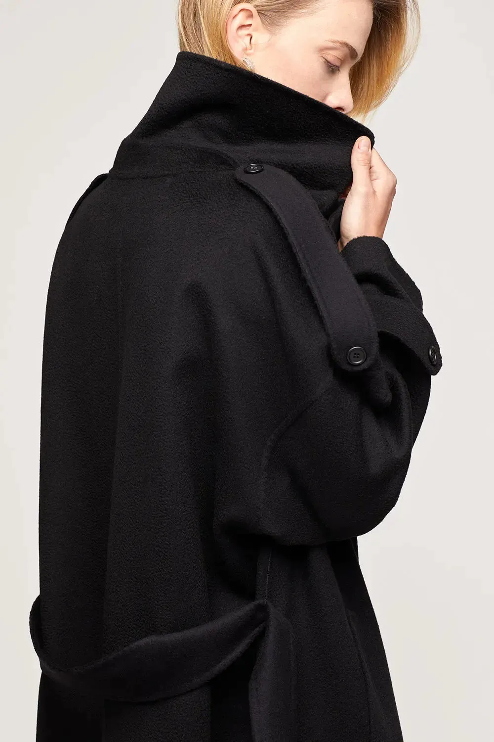 Black cashmere coat