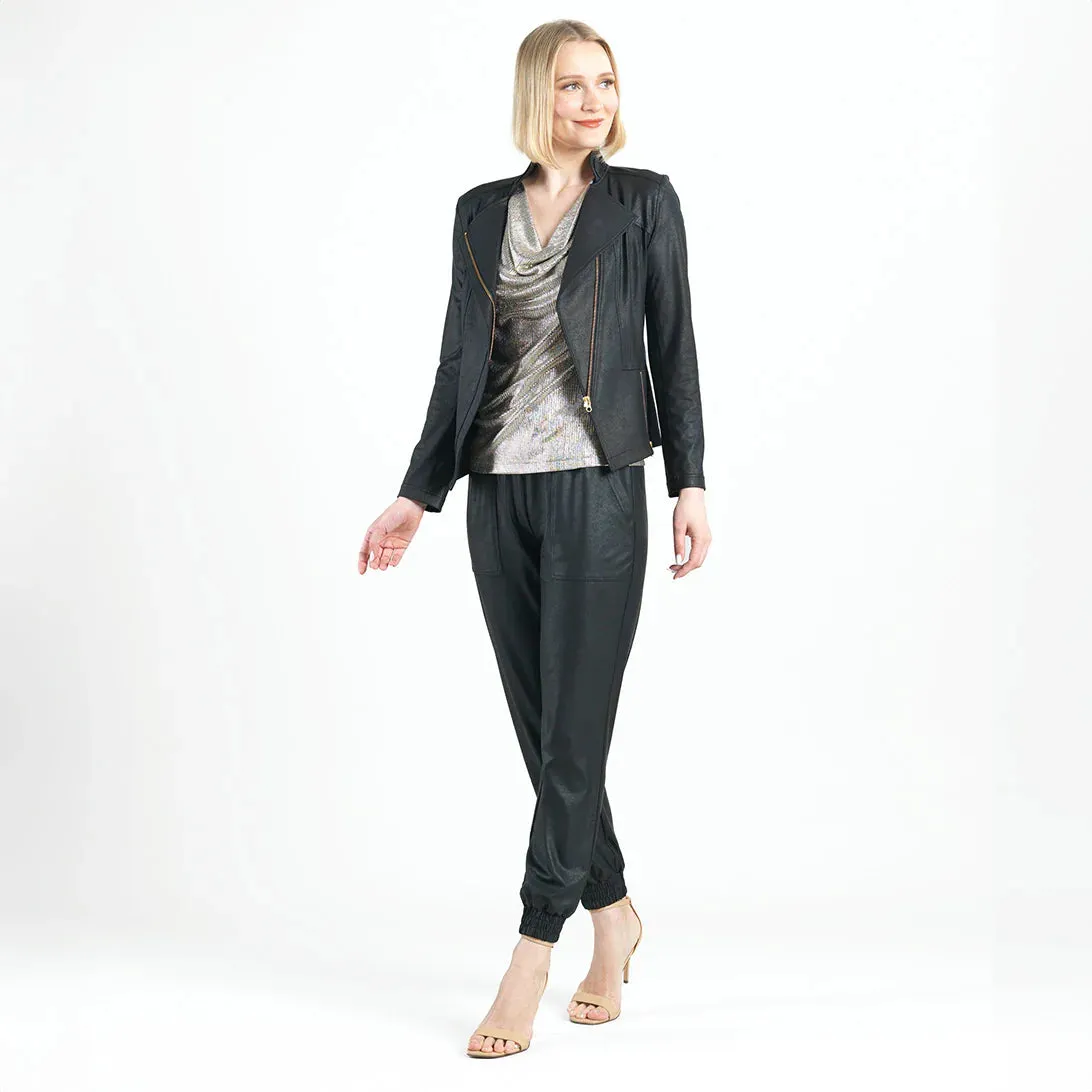 Black Liquid Leather Jacket