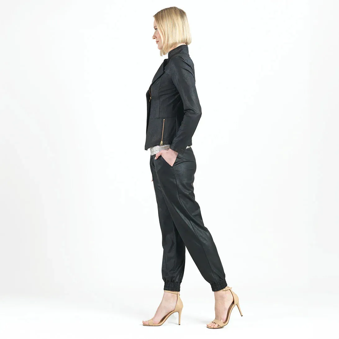 Black Liquid Leather Jacket