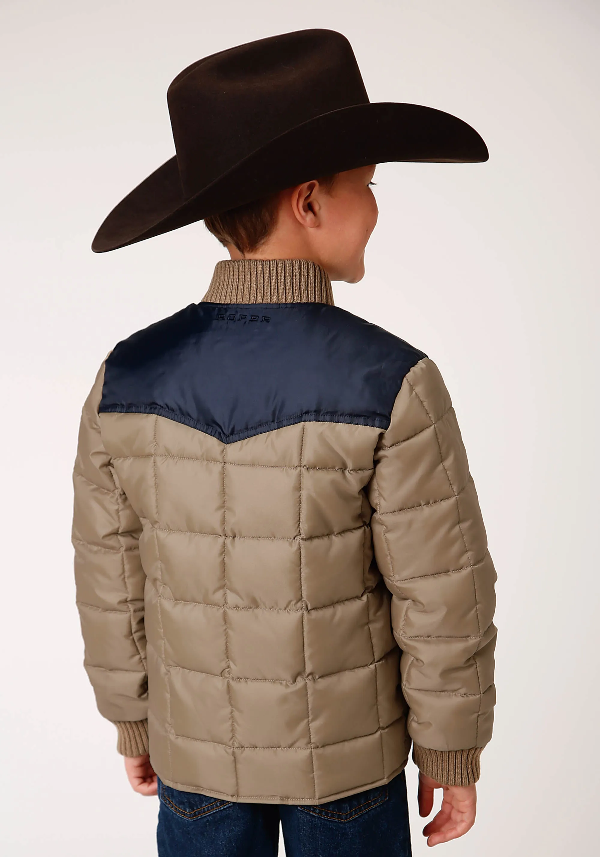 BOYS  QUILTED POLY WITH POLY FILL JACKET POLY FILLED WESTERN JACKET