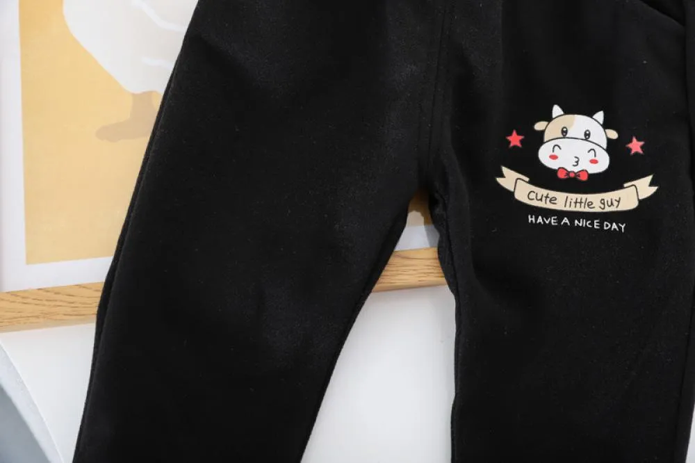 Boys Western Style Cartoon Hooded Suit Spring and Autumn Three Piece Set Wholesale Baby Boys Clothes