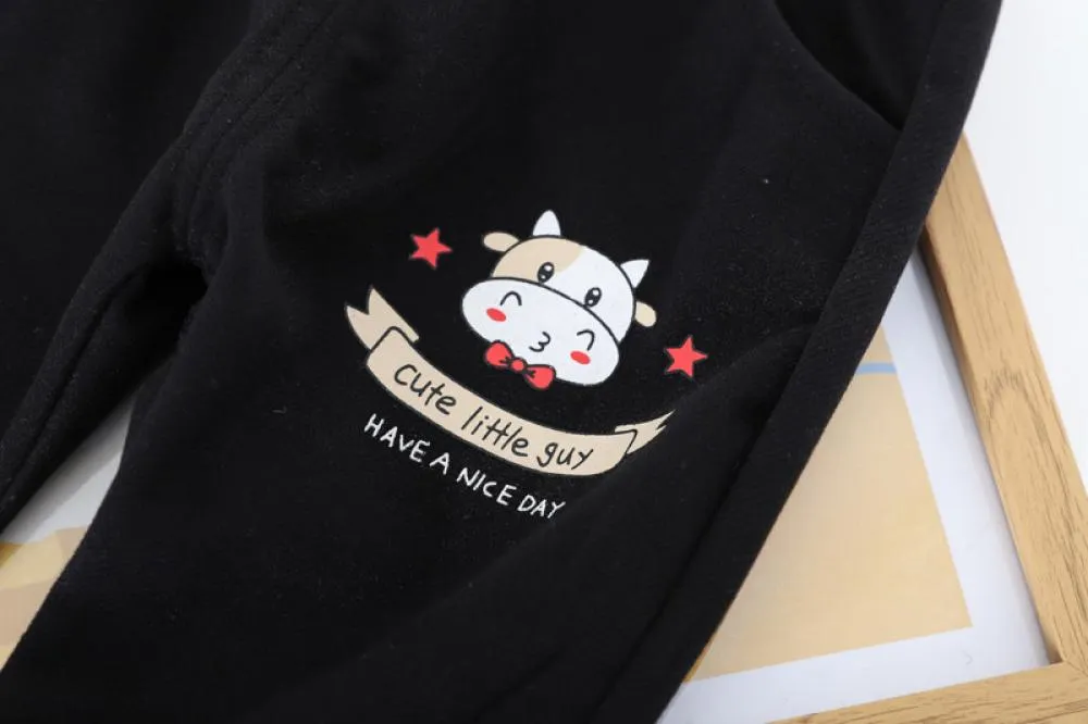 Boys Western Style Cartoon Hooded Suit Spring and Autumn Three Piece Set Wholesale Baby Boys Clothes