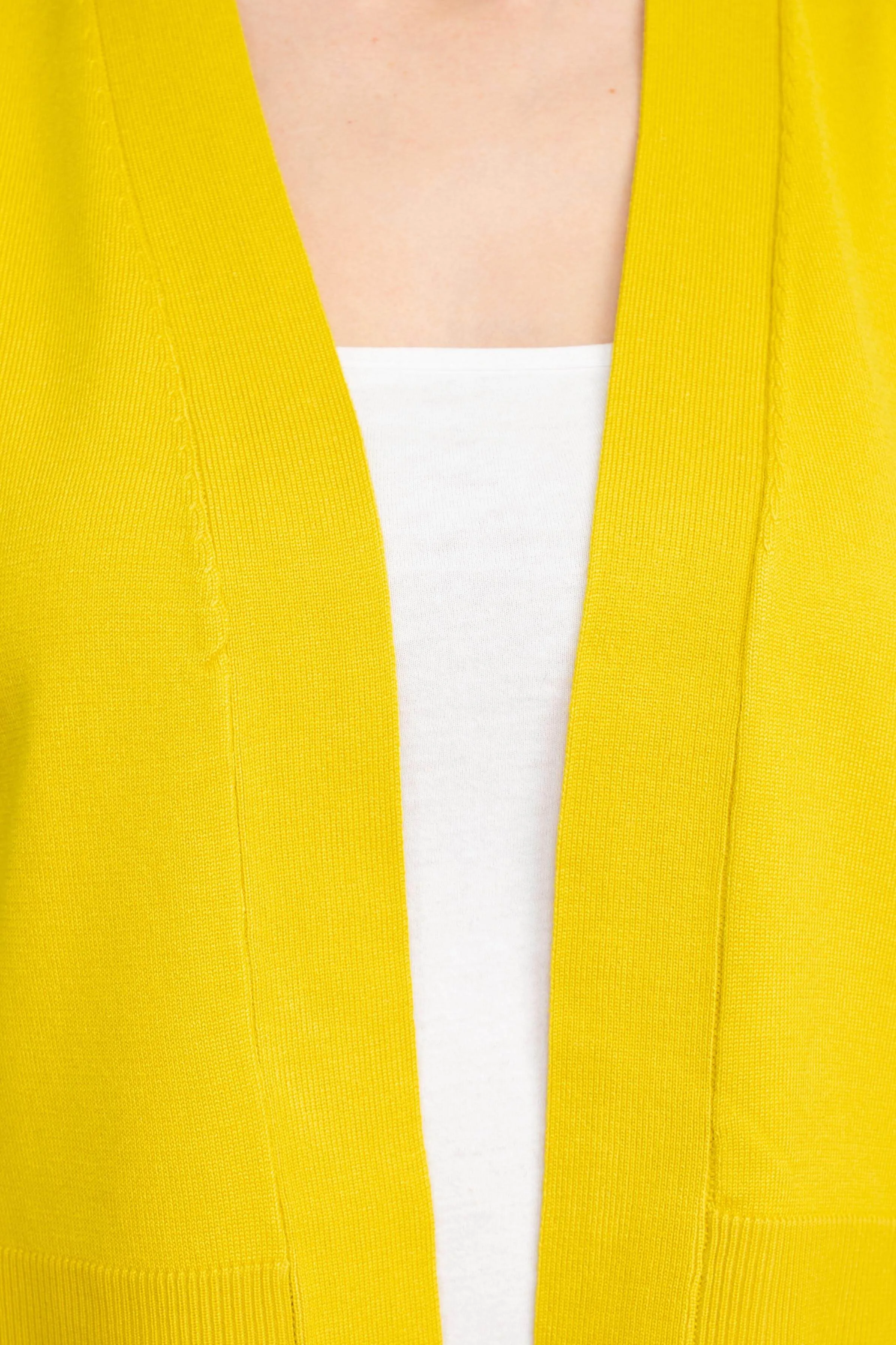 Cable & Guage Open Front Short Sleeve Ribbed Solid Knit Bolero