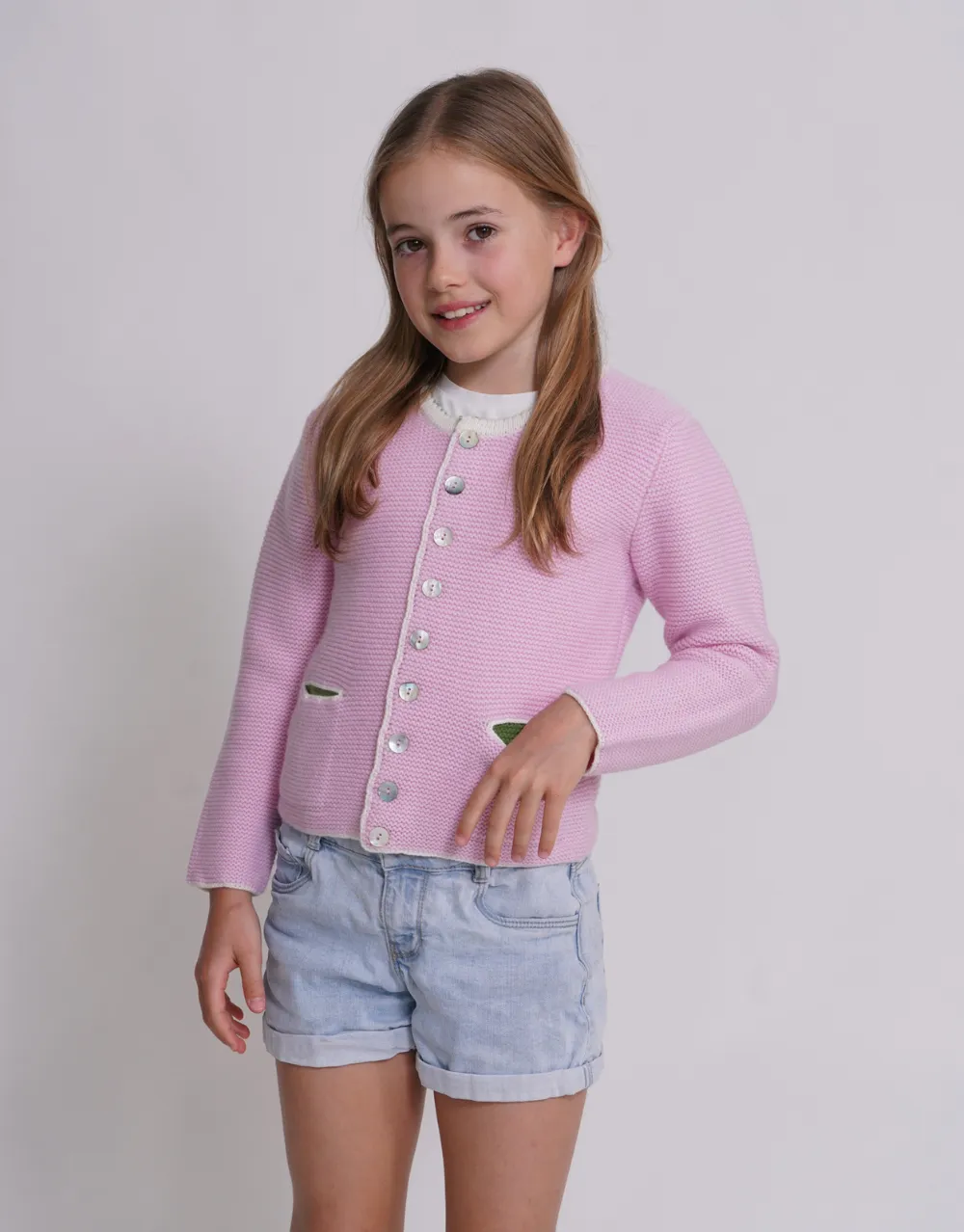 Cashmere Mountain Cardigan in Rose