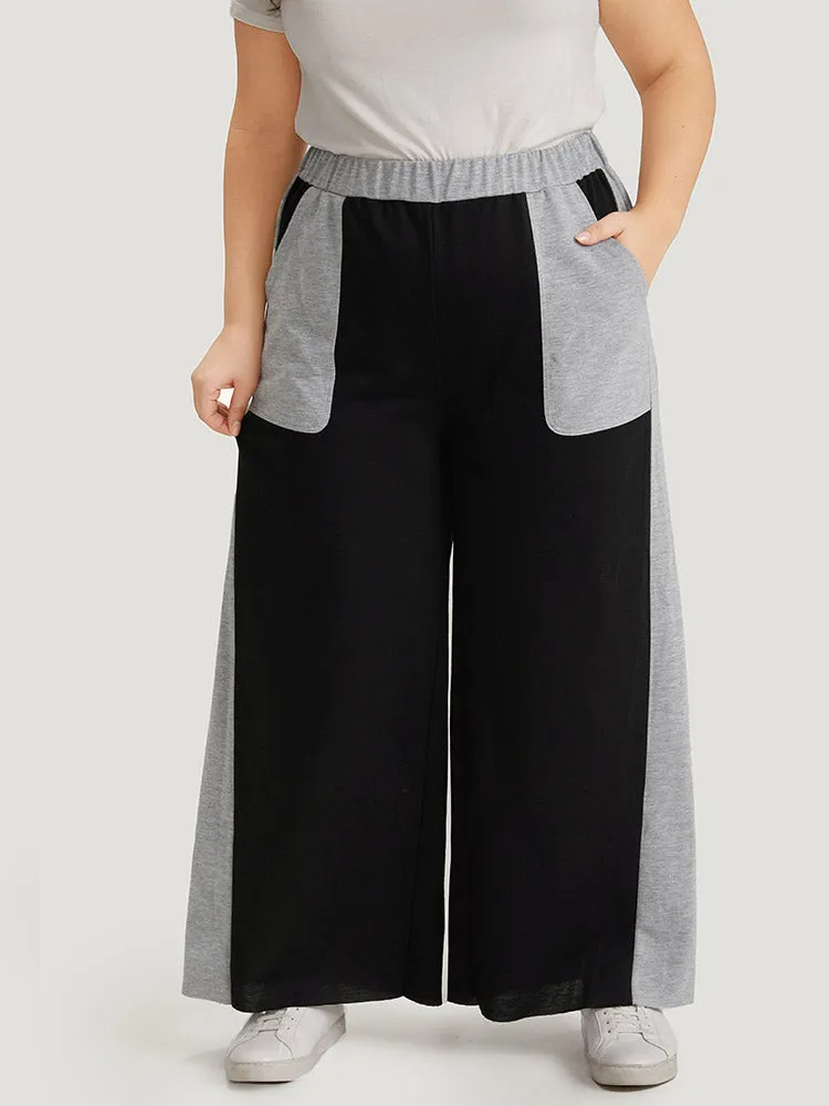 Color Block Contrast Slant Pocket Sweatpants