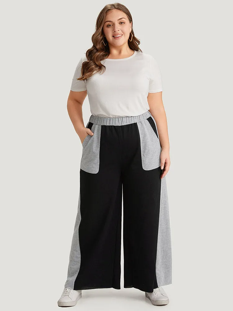 Color Block Contrast Slant Pocket Sweatpants