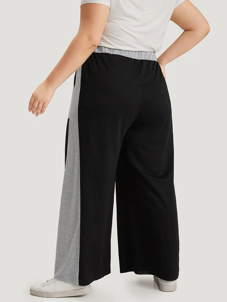 Color Block Contrast Slant Pocket Sweatpants