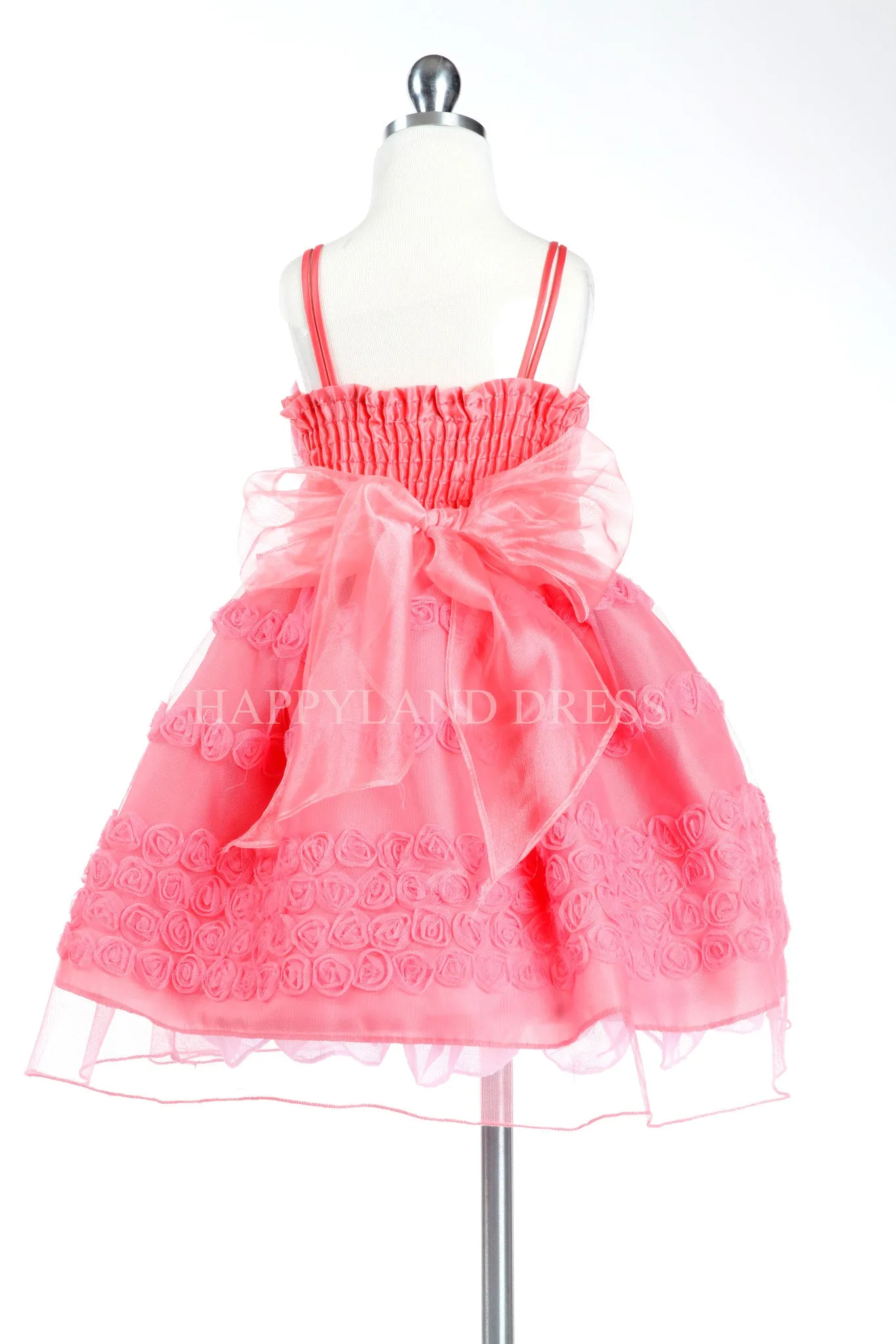 D3489 Rosette on Soft Tulle Dress (5 Diff. Colors)