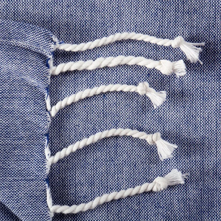 DII Nautical Blue 1" Stripe Fouta Towel