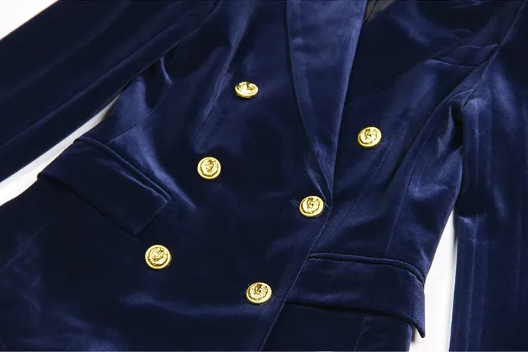 Double Breasted Long Blazer Suit