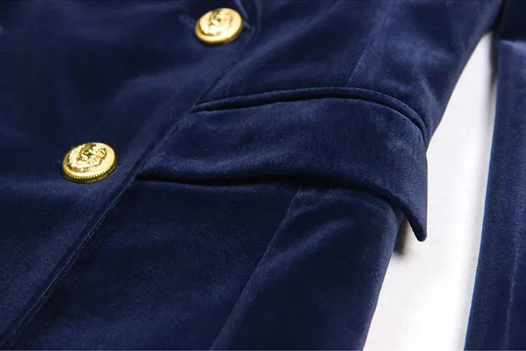 Double Breasted Long Blazer Suit