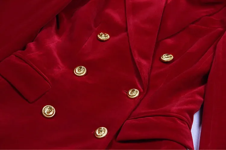 Double Breasted Long Blazer Suit