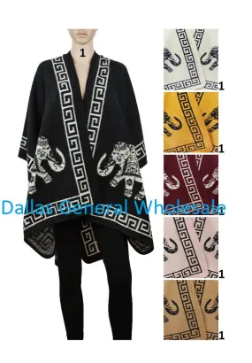 Elephant 2-in-1 Blanket Scarf Ponchos Wholesale