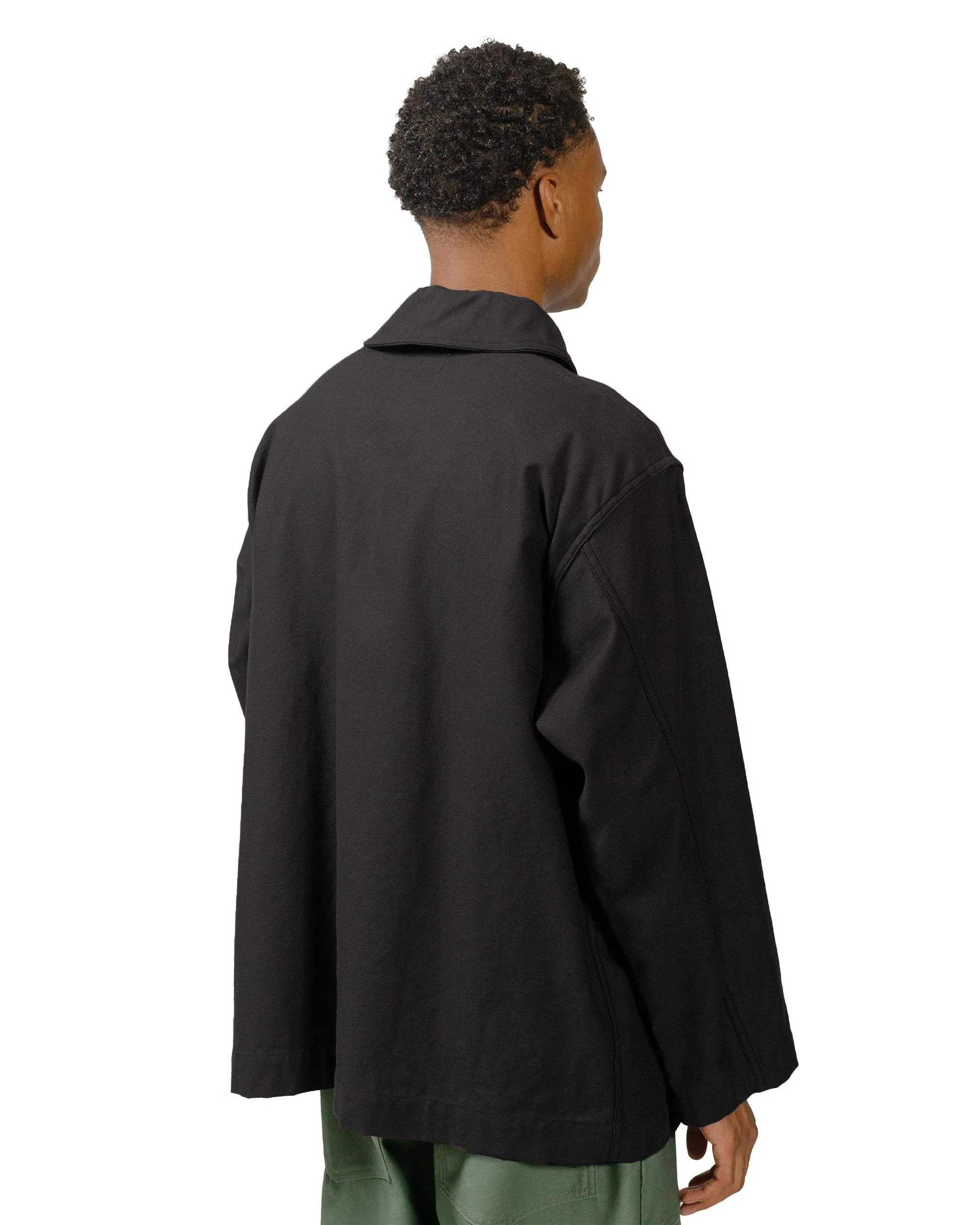 Engineered Garments Workaday Shawl Collar Jacket Black Cotton Reverse Sateen