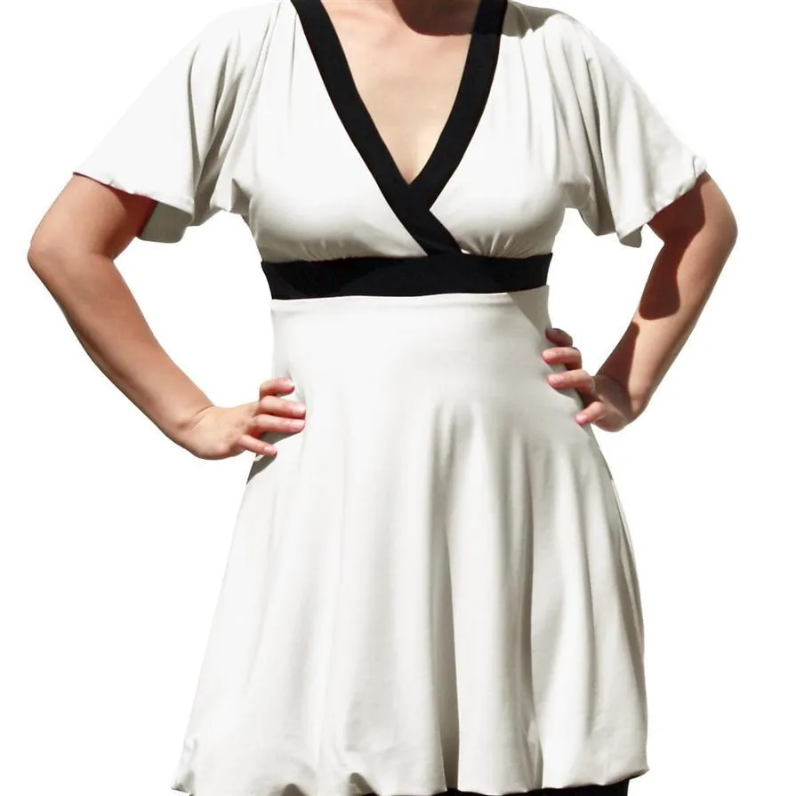 Evanese Women's Plus Short Kimono Sleeve Bubble Skirt Casual Cocktail Day Dress