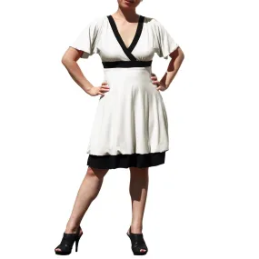 Evanese Women's Plus Short Kimono Sleeve Bubble Skirt Casual Cocktail Day Dress