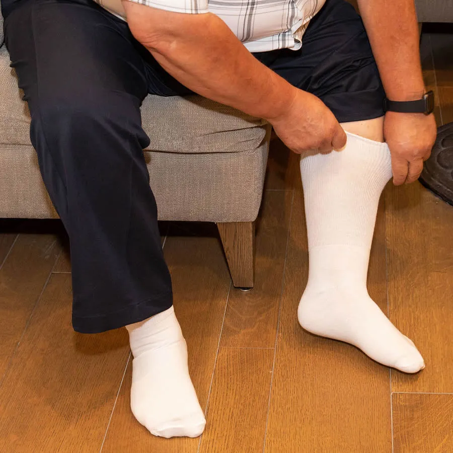 Extra Wide Comfort Fit Athletic Cotton Crew Socks