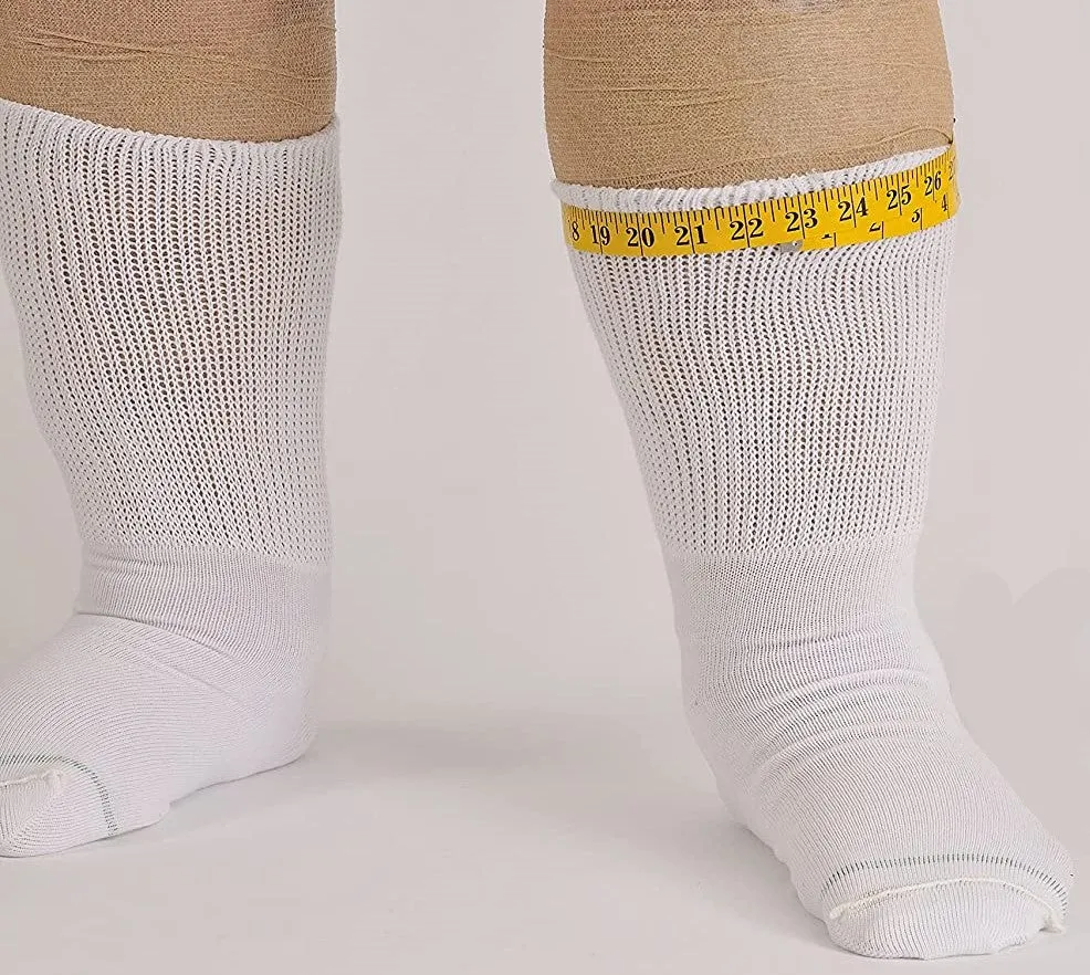 Extra Wide Comfort Fit Athletic Cotton Crew Socks