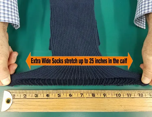 Extra Wide Comfort Fit Athletic Cotton Crew Socks