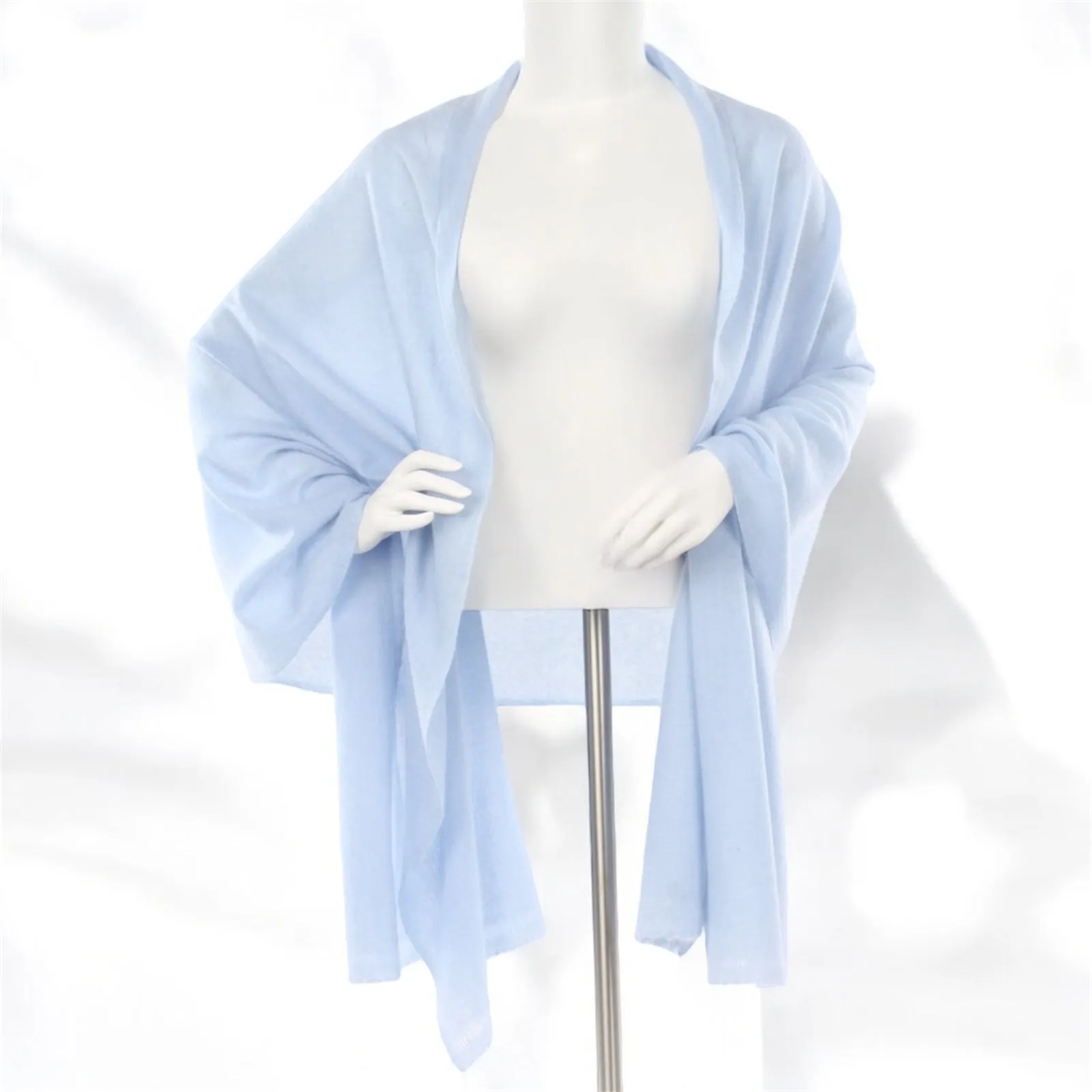 Faded Denim Handwoven Pure Cashmere Julian Scarf Shawl/Wrap