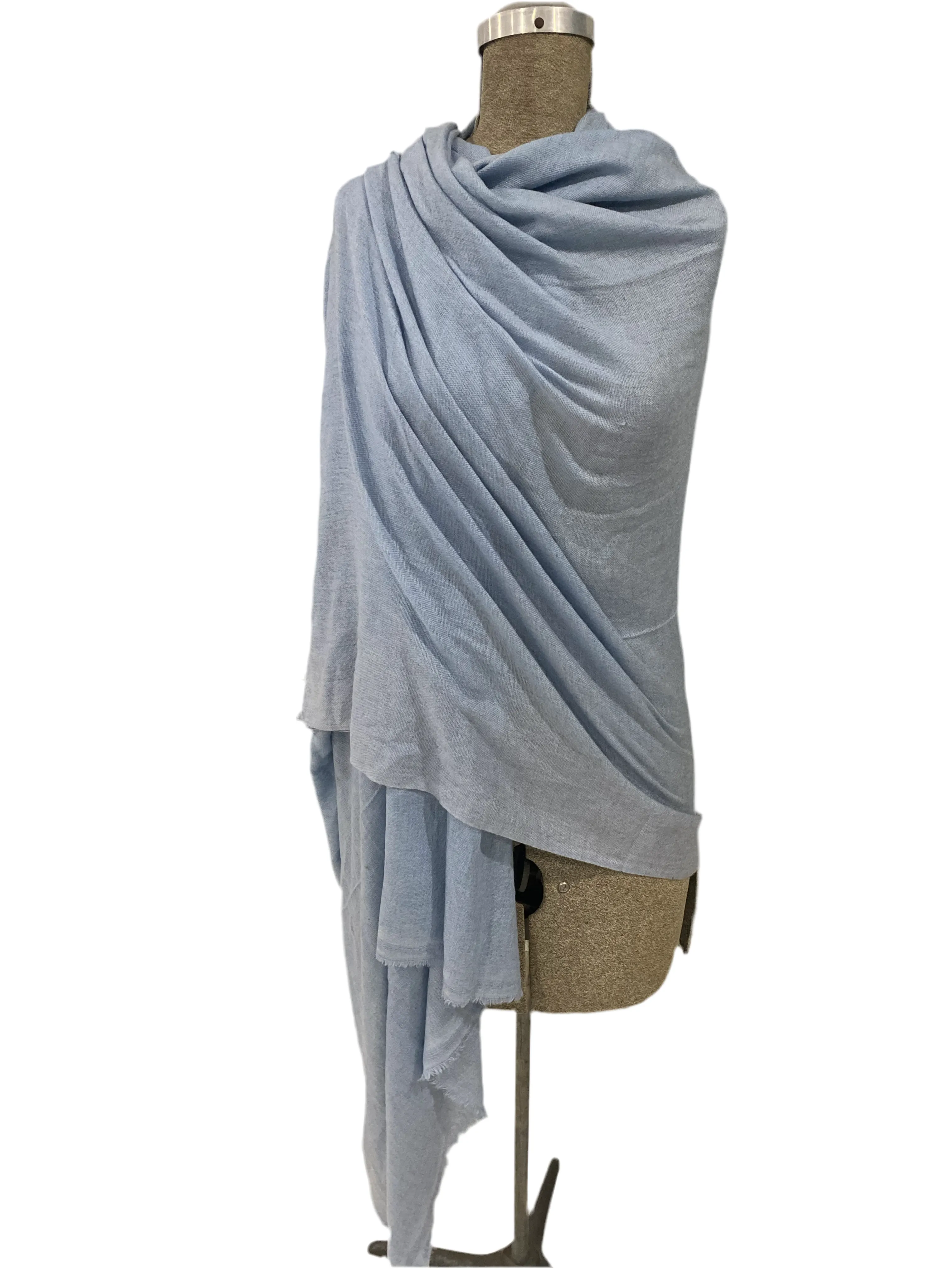 Faded Denim Handwoven Pure Cashmere Julian Scarf Shawl/Wrap