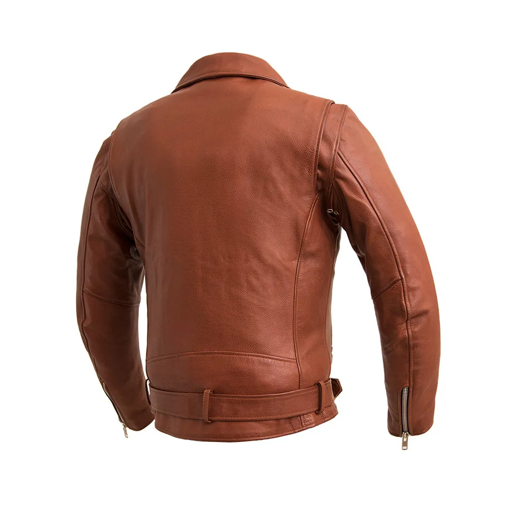 Fillmore Men's Motorcycle Leather Jacket - Whiskey