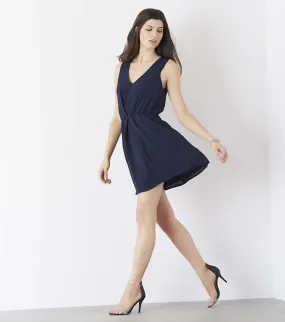 Fit And Flare Dress With Back Detail PEACOAT