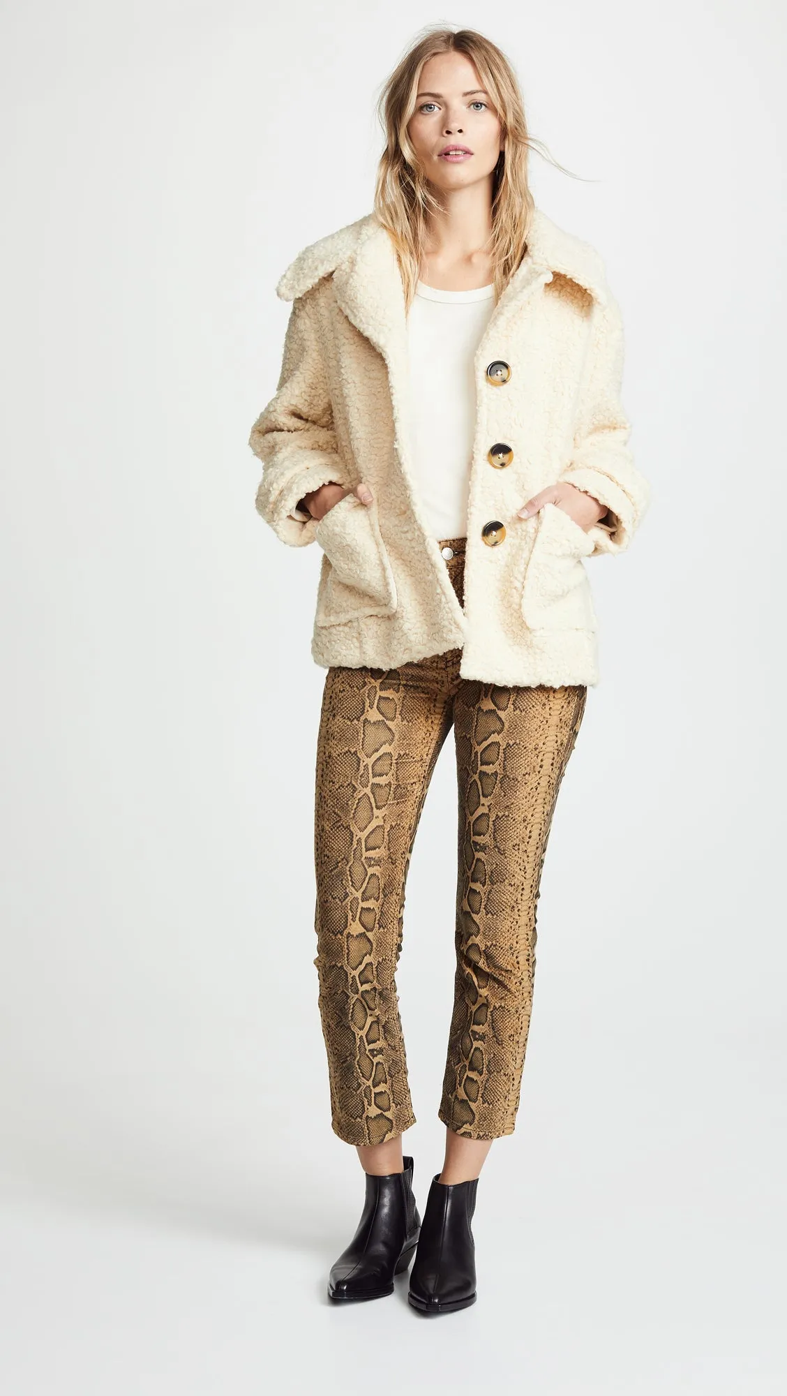 Free People So Soft Cozy Peacoat Ivory