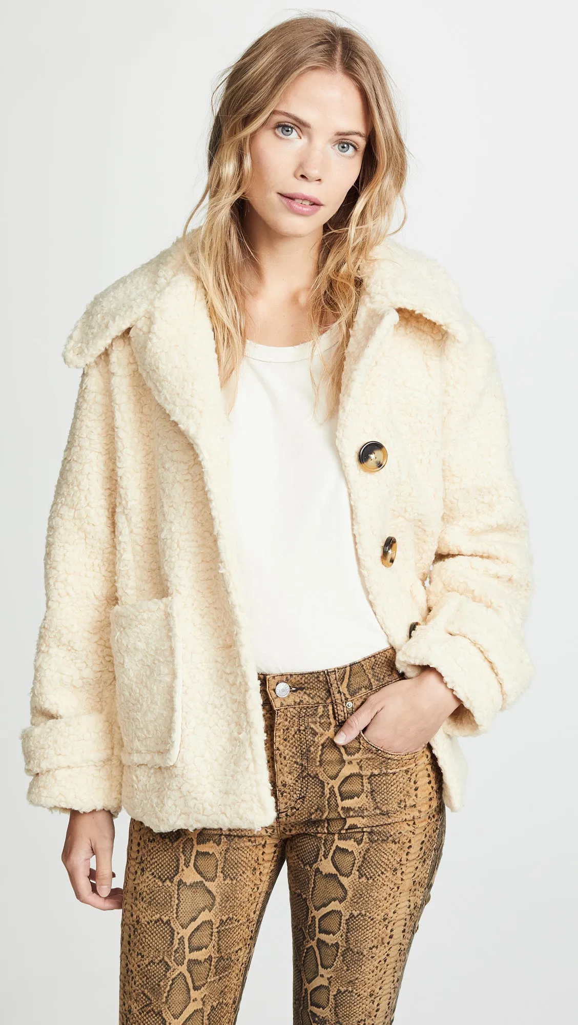 Free People So Soft Cozy Peacoat Ivory