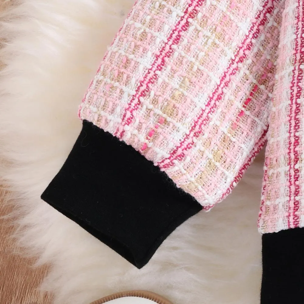 Girls Autumn Sweet Little Fragrant Tops and Skirts Two-piece Set Wholesale Girls Clothes