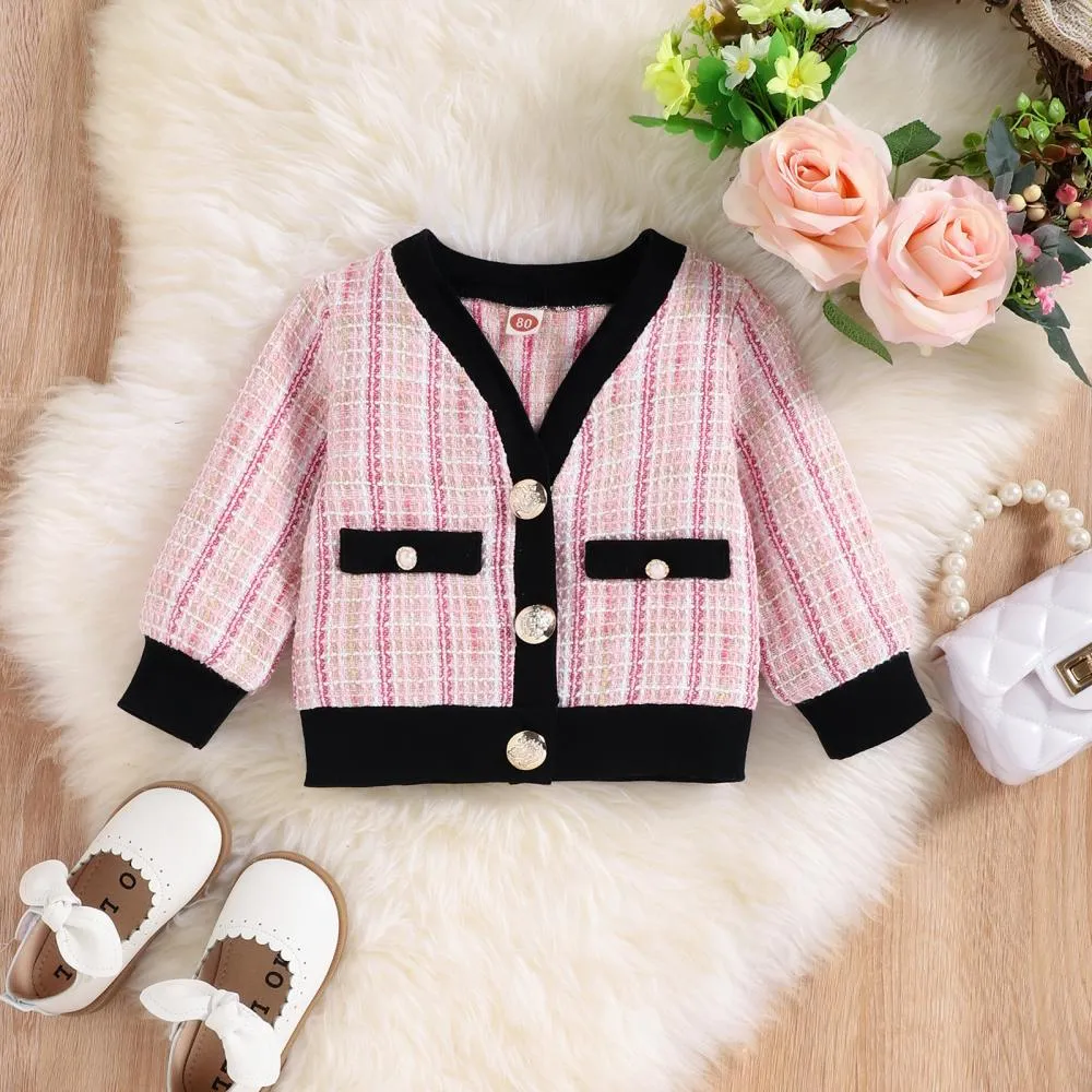 Girls Autumn Sweet Little Fragrant Tops and Skirts Two-piece Set Wholesale Girls Clothes