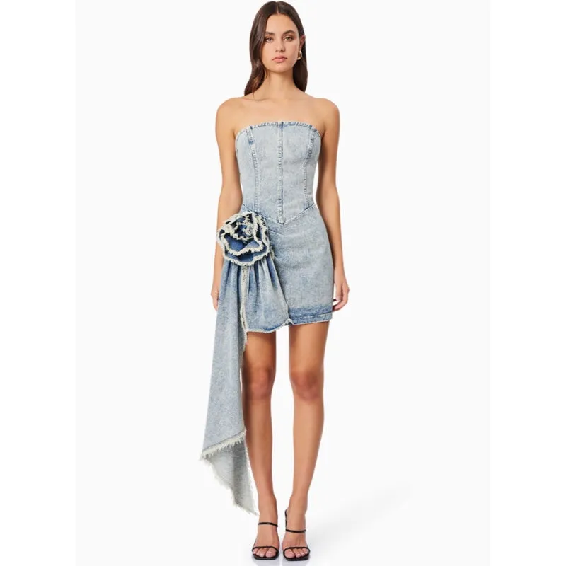 Giselle Denim Mini Dress - XS - S