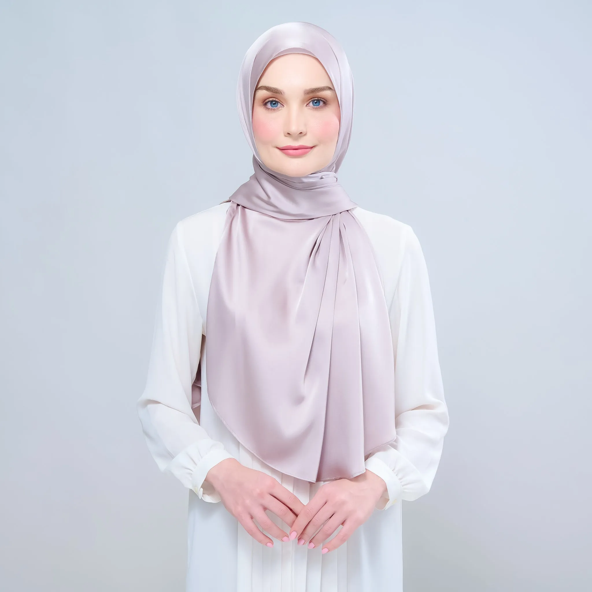 Instant Tag n' Go Shawl  | Satin Silk in Cool Taupe