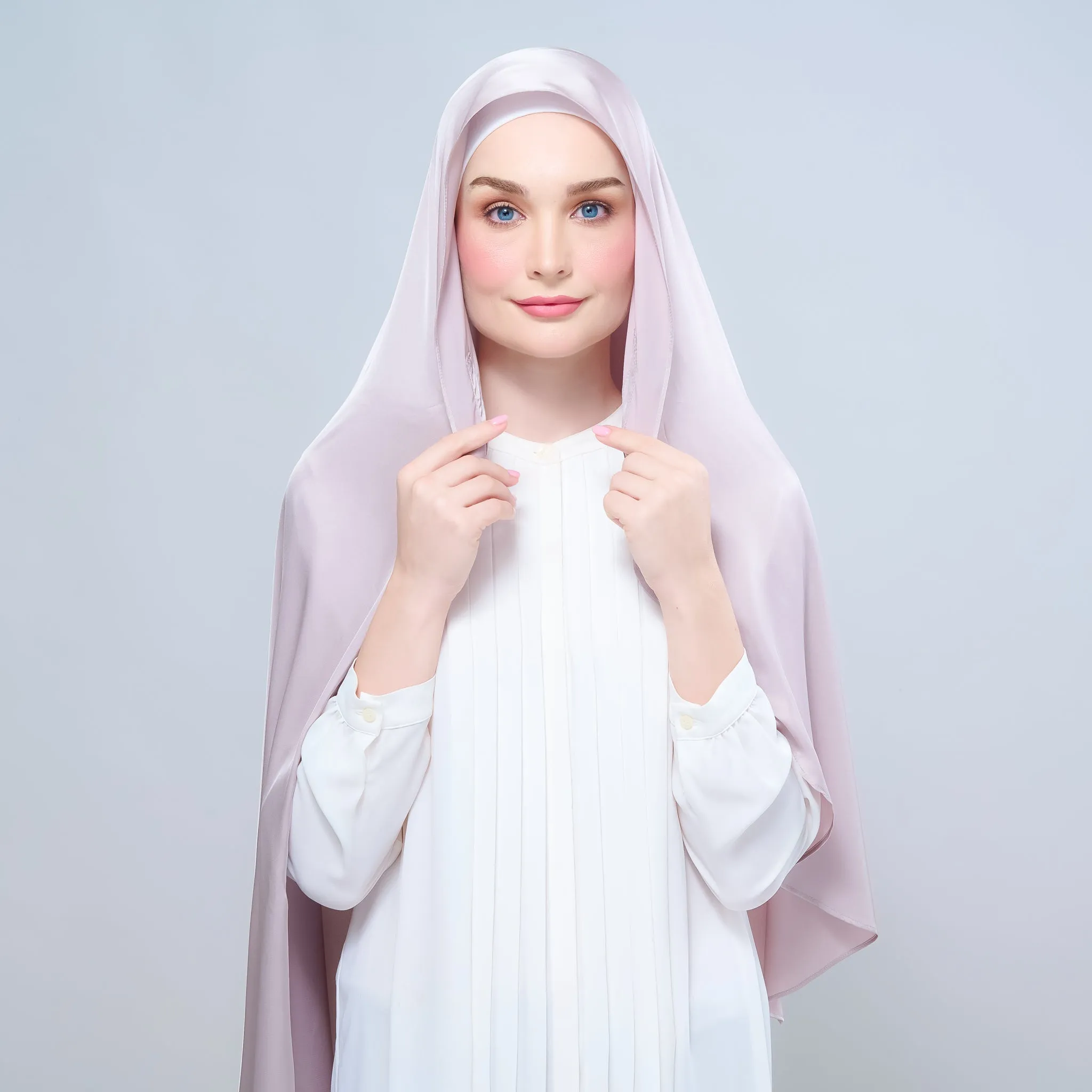 Instant Tag n' Go Shawl  | Satin Silk in Cool Taupe