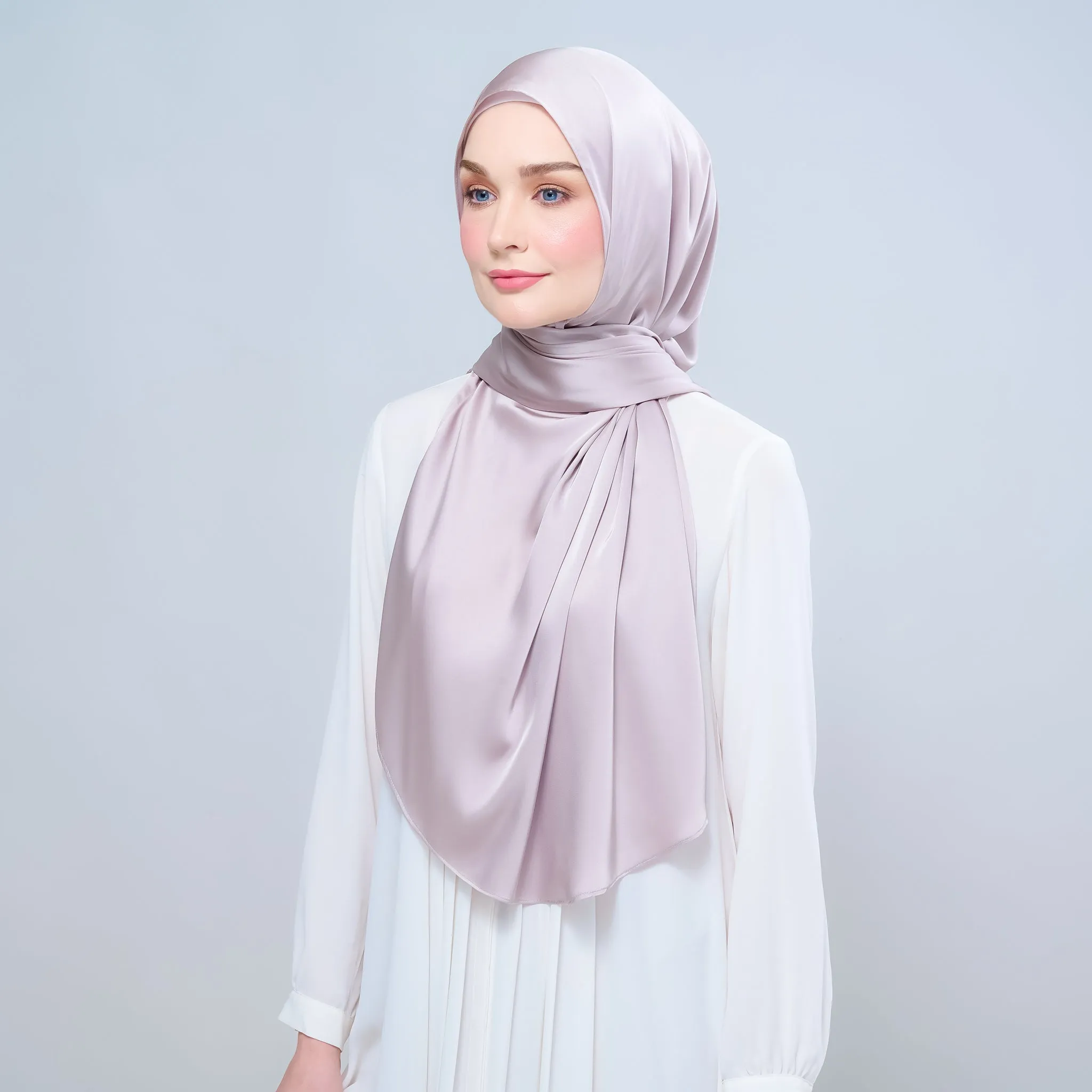 Instant Tag n' Go Shawl  | Satin Silk in Cool Taupe